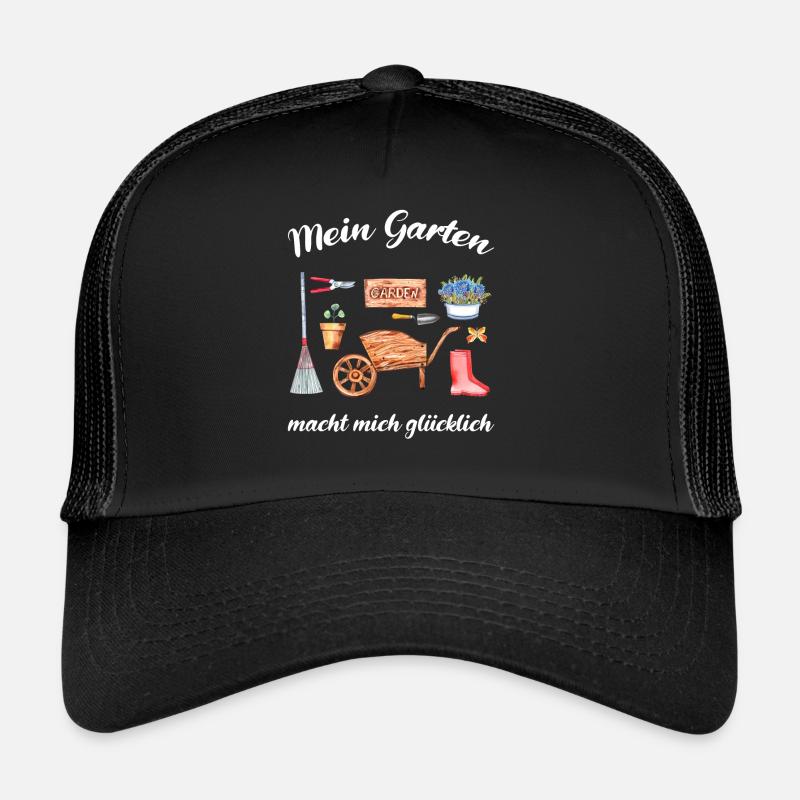 Garten Spruch Gärtner Hobbygärtner Geschenkidee - Trucker Cap - Schwarz/Schwarz