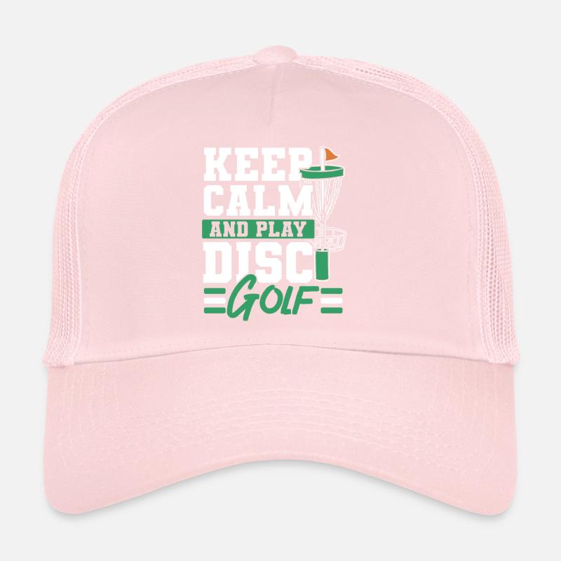 Ruhig bleiben und Disc Golf spielen Freizeit-Werfe Trucker Cap
