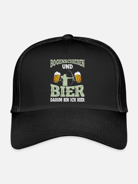 Bogenschießen und Bier Männer - Trucker Cap - Schwarz/Schwarz