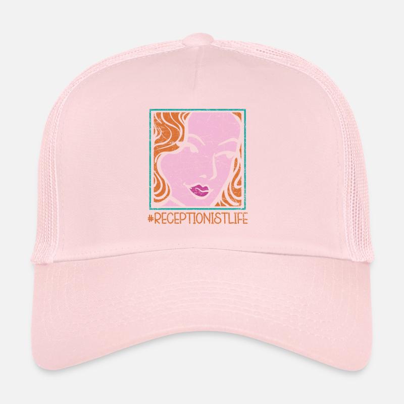 Receptionist Life Front Office Profession Career Trucker Cap