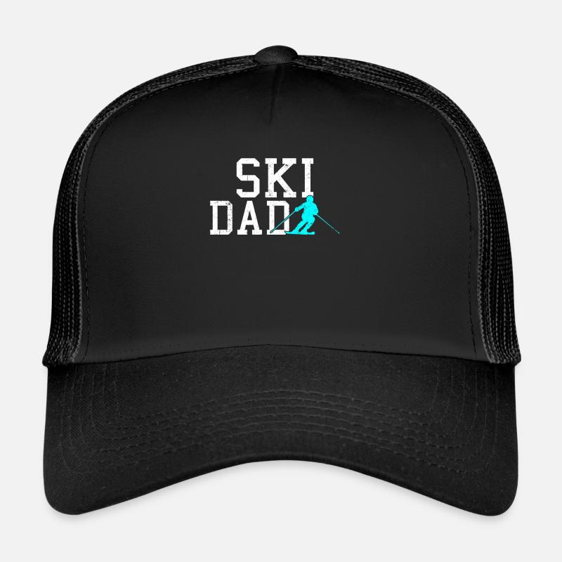 ski dad - Trucker Cap - Schwarz/Schwarz