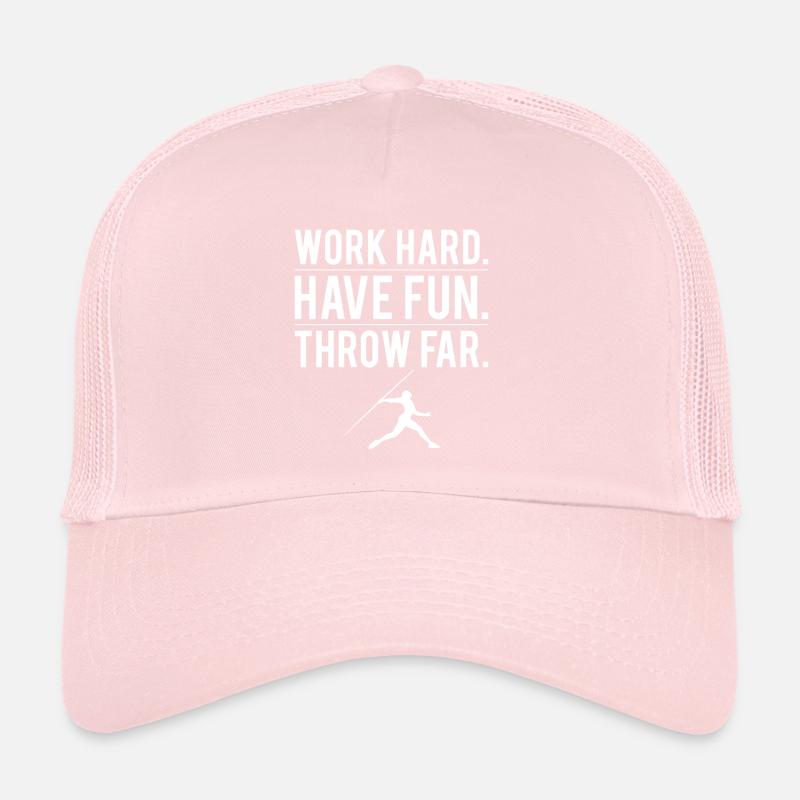 Work Hard Have Fun Throw Far Shirt Geschenk Trucker Cap