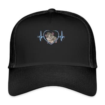 Cochon d’Inde Heartbeat Cochon d’Inde - Casquette trucker  - noir/noir - Devant