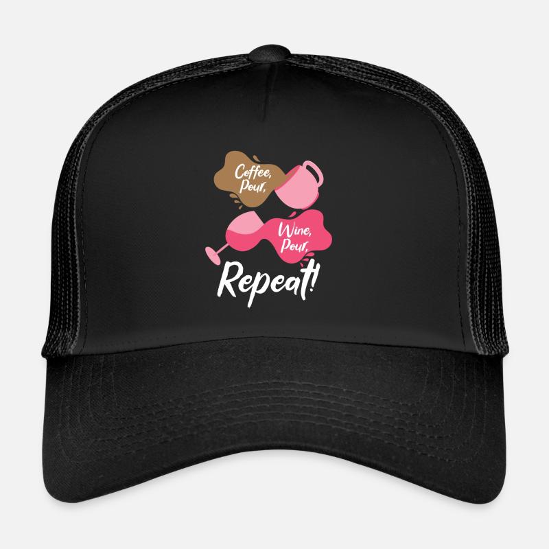 Coffee Wine Drinking Alcohol Coffee Enthusiast Trucker Cap
