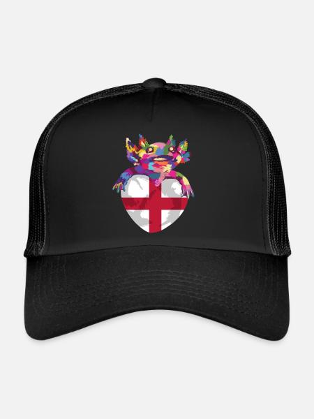 England Flag Vintage English Flag Used Look - Trucker Cap - black/black - Front