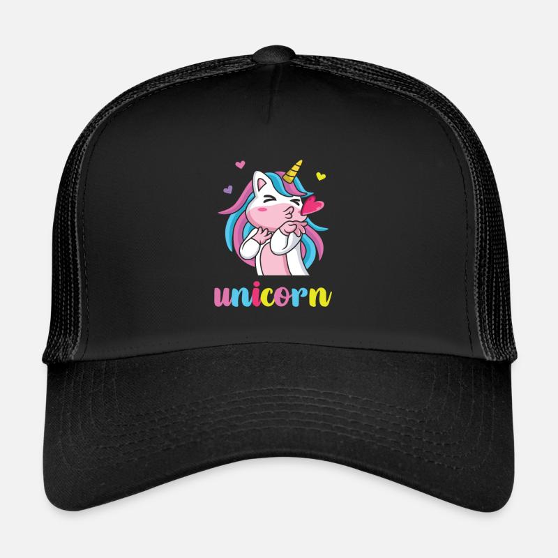 Unicorn Süsses Einhorn - Trucker Cap - Schwarz/Schwarz