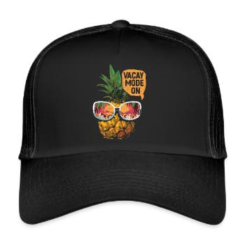 Sommerurlaub Ferien Urlaub - Trucker Cap - Schwarz/Schwarz - Vorne