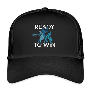 Tennisspieler Trainer Tennis Padelspiel - Trucker Cap - Schwarz/Schwarz - Vorne