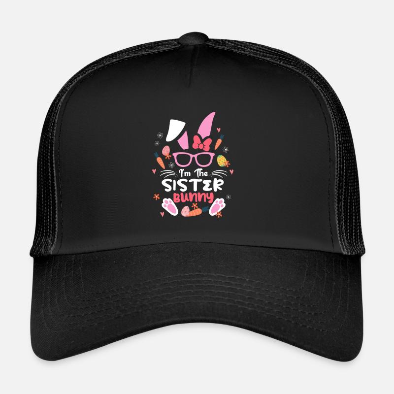 At The Sister Rabbit Easter Rabbit Ear Sunglass Trucker Cap