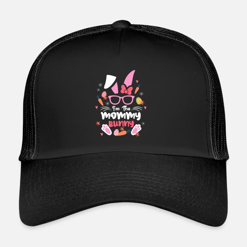 At The Mommy Rabbit Easter Rabbit Ear Sunglass Trucker Cap