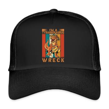 I'm A Tyrannosaurus Wreck - Lustiger mexikanischer - Trucker Cap - Schwarz/Schwarz - Vorne
