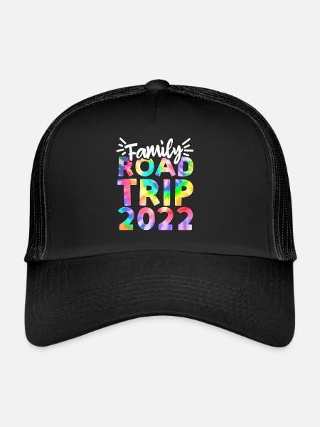 Family Road trip 2022 Tie Dye for Matching Family - Trucker Cap - black/black - Front