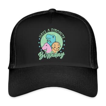 Avoir un anniversaire Dino-Acarien - Dinosaures - Naissance - Casquette trucker  - noir/noir - Devant