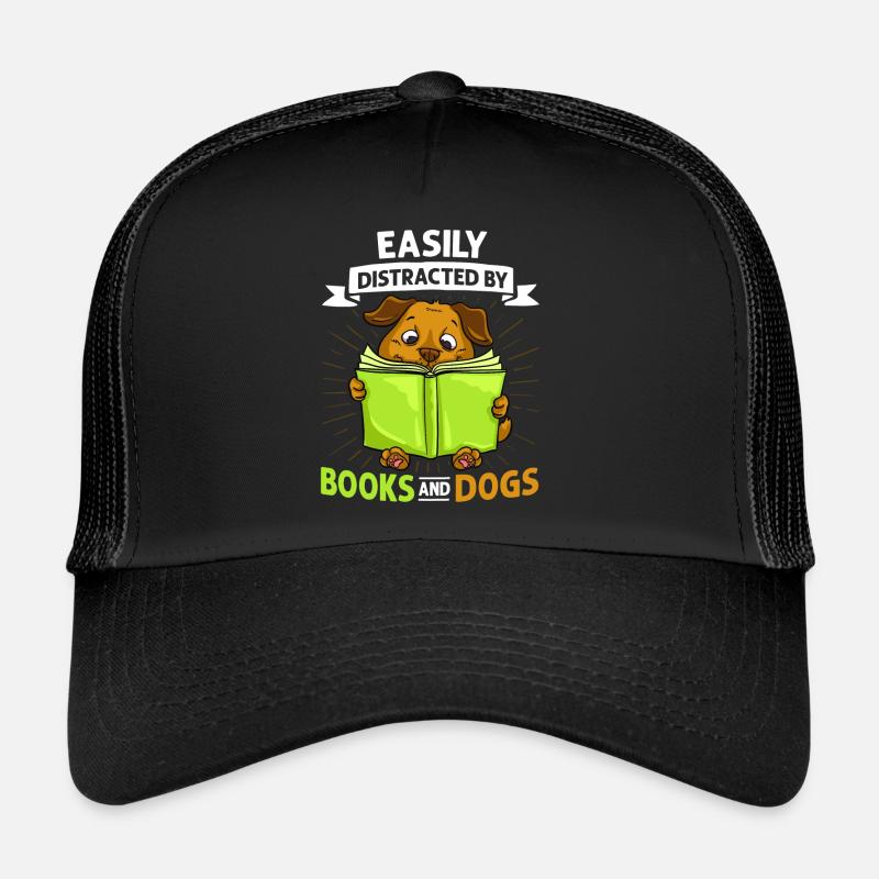 Buch Hund Lesender Bücherwurm Bibliothekar Leser Trucker Cap