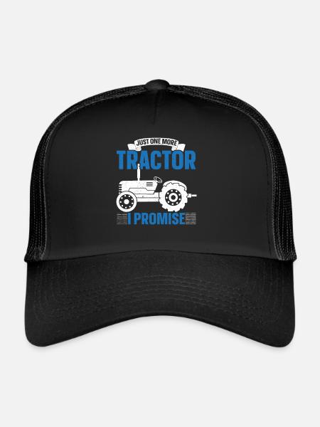 Un seul tracteur de plus que je promets à la ferme Ba - Casquette trucker  - noir/noir - Devant