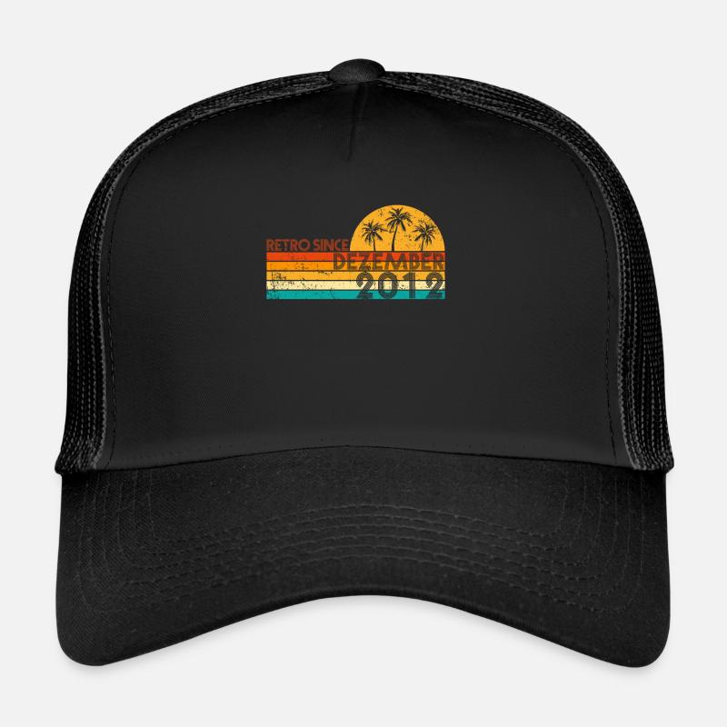 Retro since Dezember 2012 - Geburtstag im Dezember - Trucker Cap - Schwarz/Schwarz
