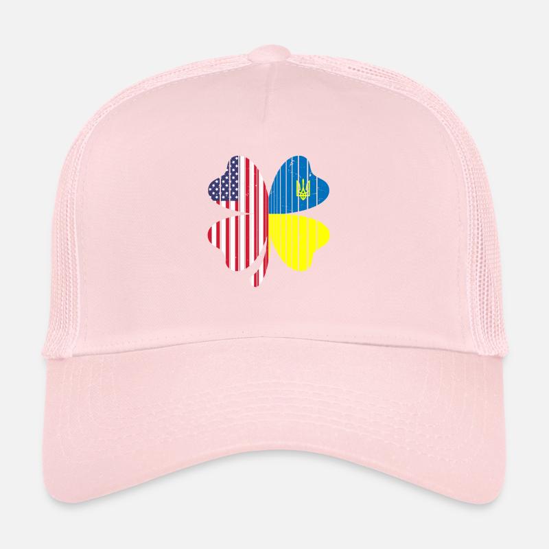 Ukraine Amérique Drapeau Cloverleaf Casquette trucker 