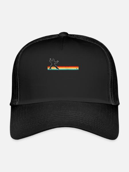 Karaté Arts Martiaux Rétro - Casquette trucker  - noir/noir - Devant
