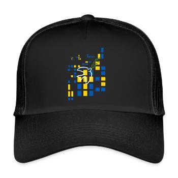 Paix pour l’Ukraine Pixel Art Dove - Casquette trucker  - noir/noir - Devant