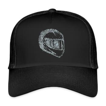 Motorradhelm Motorrad Motorradfahrerin - Trucker Cap - Schwarz/Schwarz - Vorne