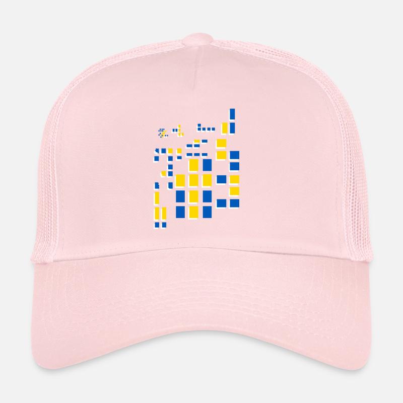 Abstakte Kunst Pixel Bild Ukraine Farben Trucker Cap