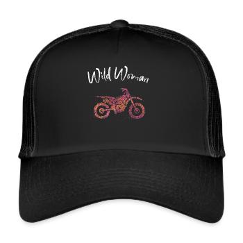 Motorrad Motorradfahrerin Führerschein - Trucker Cap - Schwarz/Schwarz - Vorne