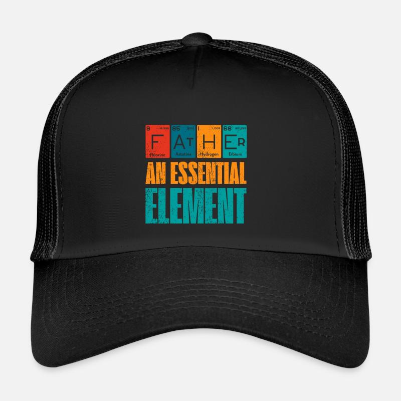 Vater Ein wesentliches Element Vatertag - Trucker Cap - Schwarz/Schwarz