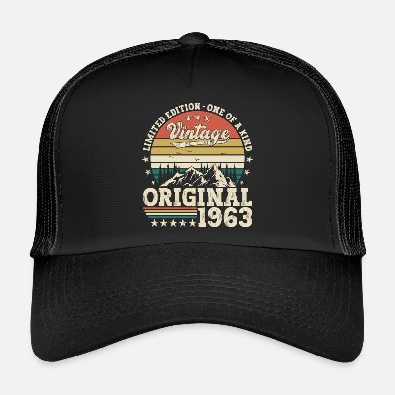 Original 1963 59. Geburtstag Geschenk Herren - Trucker Cap - Schwarz/Schwarz