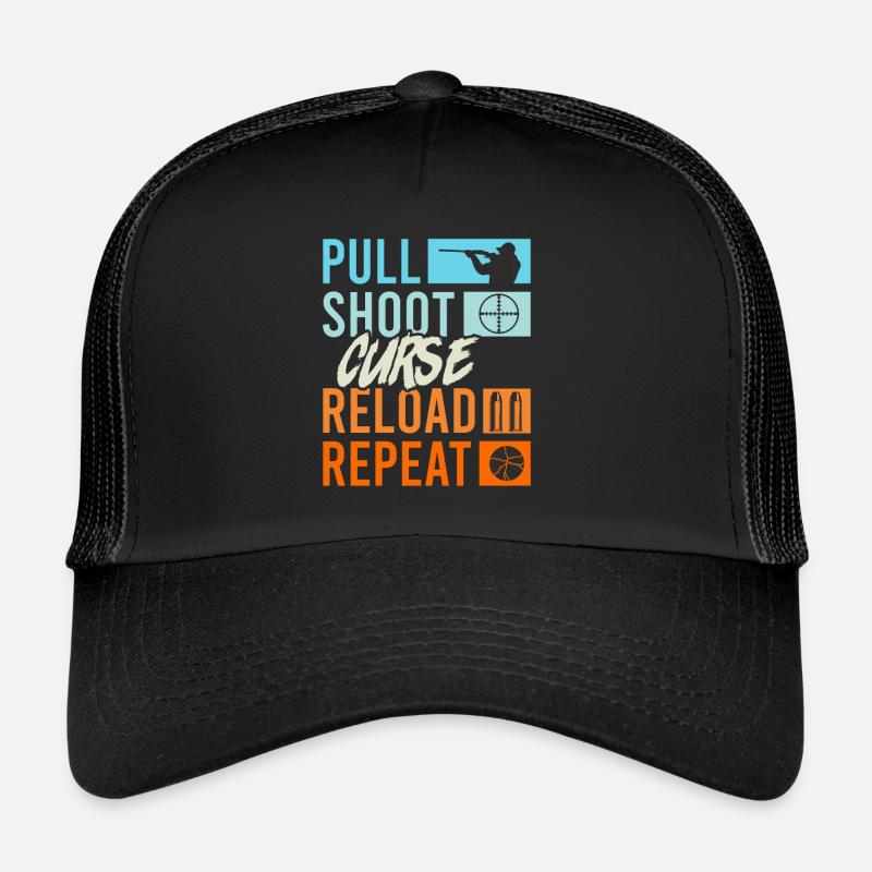 Pull Shoot Curse Recharger Répéter Clay Pigeon Shooting Casquette trucker 
