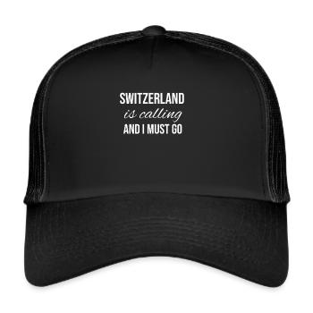 Switzerland Schweiz - Trucker Cap - black/black - Front