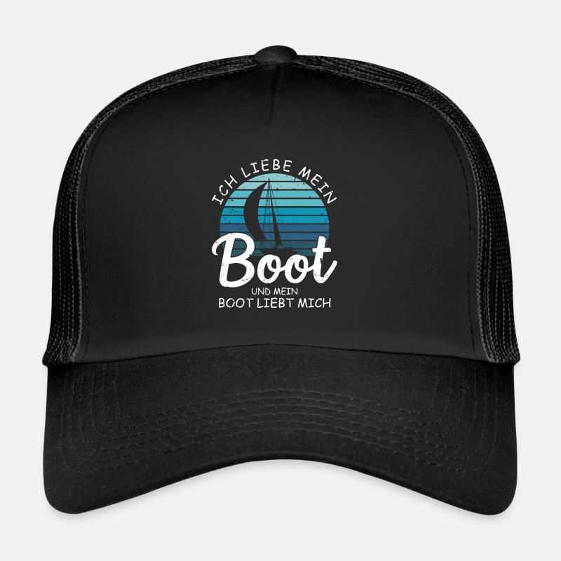 Ich liebe mein Boot und mein Boot Liebt Mich - Trucker Cap - Schwarz/Schwarz