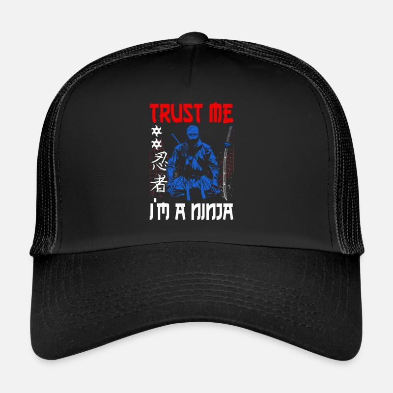 Ninja Gift Karate Ninjutsu Judo Samurai Japan - Trucker Cap - black/black