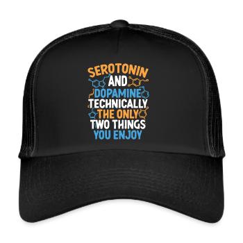 Neurologie Serotonin Dopamin - Trucker Cap - Schwarz/Schwarz - Vorne