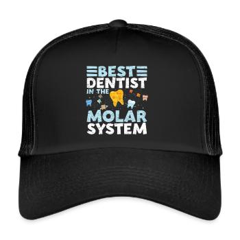 Zahnarzt Zahnmedizin Geschenk - Trucker Cap - Schwarz/Schwarz - Vorne