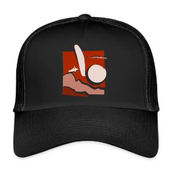 Paragliding paper cut paraglider red - Trucker Cap - black/black - Front