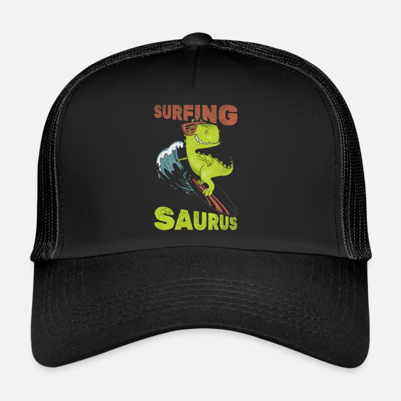 Surfen Saurus Wave Surfen Dinosaurier Lustiger Trucker Cap