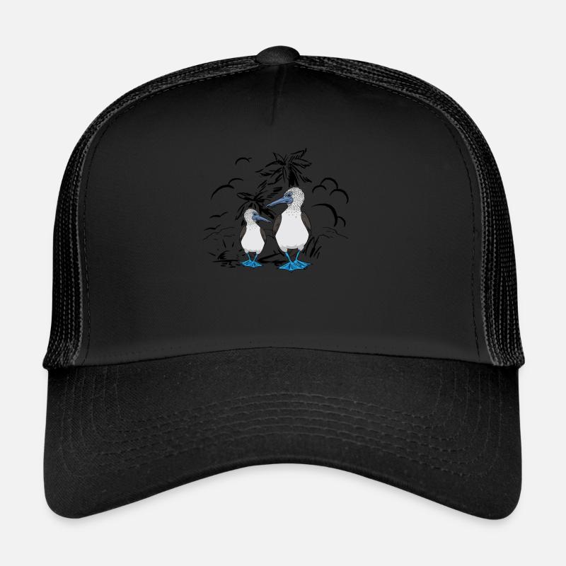 Seevögel Blaufußtölpel - Trucker Cap - Schwarz/Schwarz