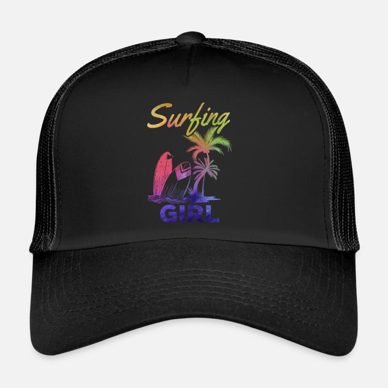 Planche de surf Surfer Wave Surf Girls Surf - Casquette trucker  - noir/noir