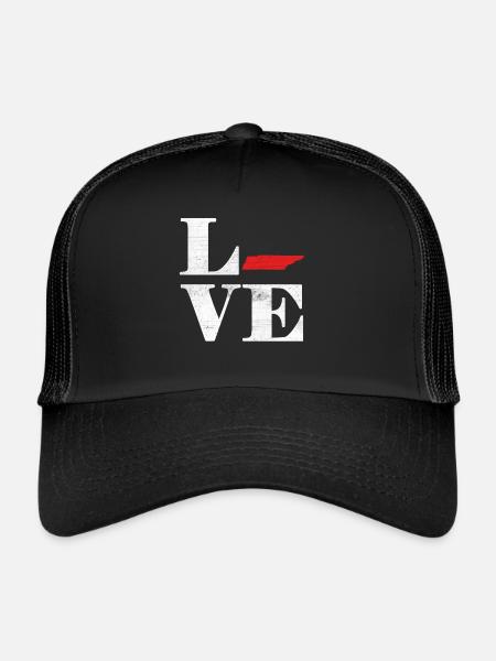 Fière Amérique Carte terrestre de l’État Amour Tennessee - Casquette trucker  - noir/noir - Devant