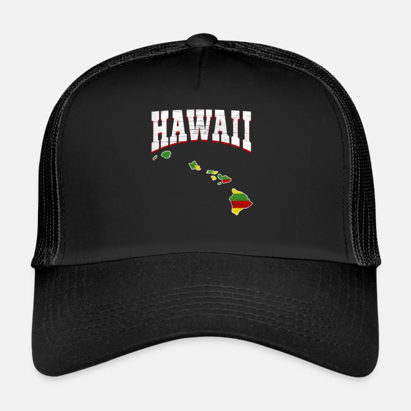Us America State Flag Carte terrestre Hawaii Casquette trucker 