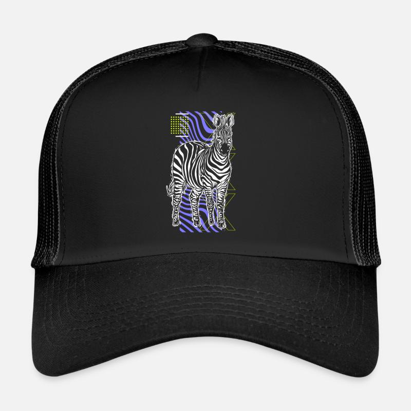Zebra Geschenk Schwarz-weiß Safari Savanne Steppe - Trucker Cap - Schwarz/Schwarz