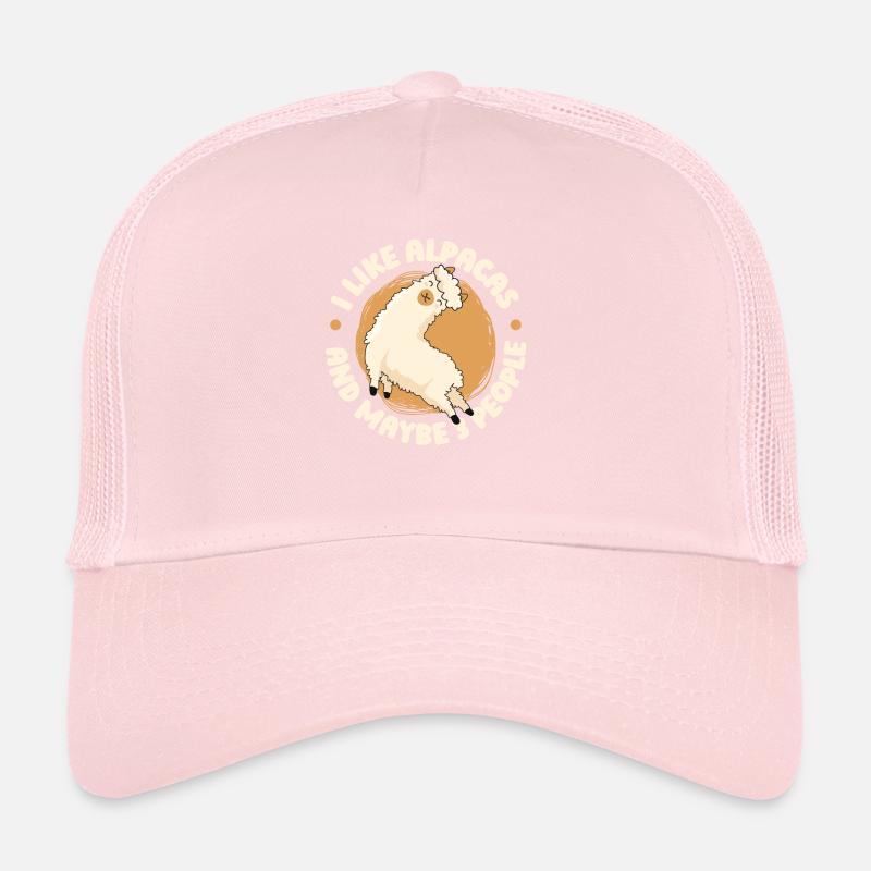 I Like Alpacas And Maybe 3 People Guanaco Llama Trucker Cap