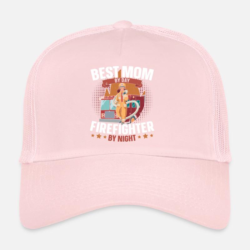 Meilleure mère pompier de jour au feu de nuit Casquette trucker 