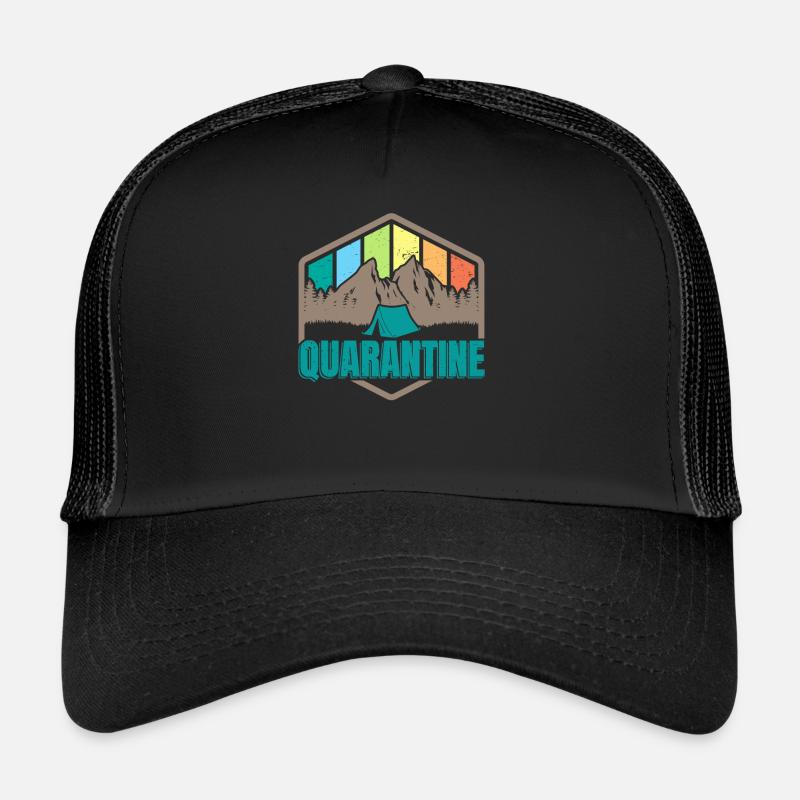 Quarantine Camping Tent Campfire Social Distancing Trucker Cap