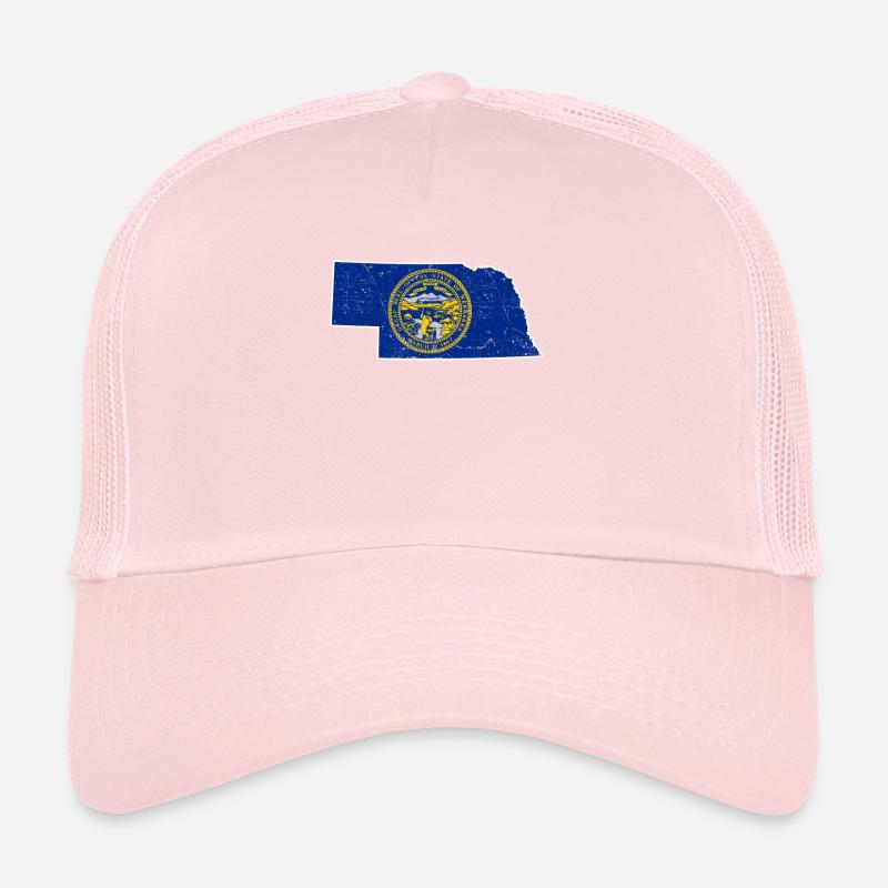 Land Map America US State Distressed Nebraska Trucker Cap