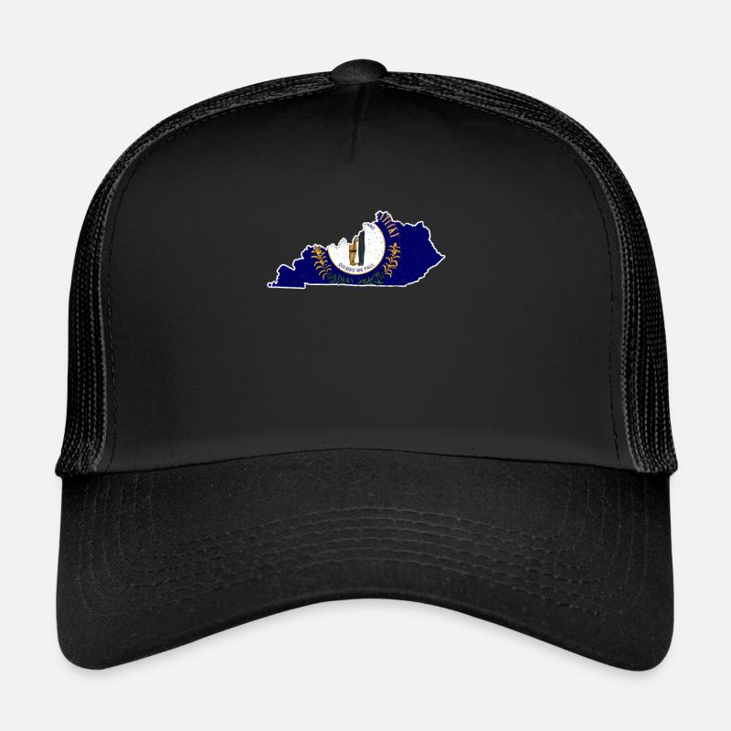 Land Map America US State Distressed Kentucky Trucker Cap