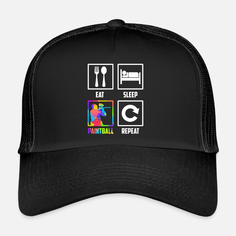 Manger Dormir Paintball Répéter Paintballer Paintball Casquette trucker 