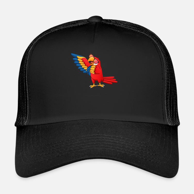 Funny Parrot Dabbing Parrot Cool Parrot Trucker Cap
