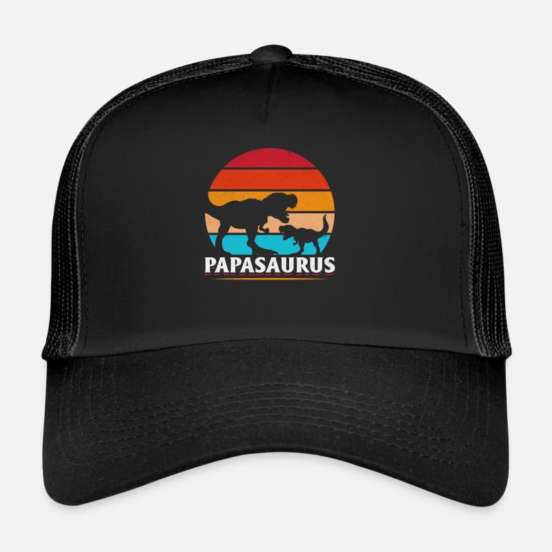 Dino Papa Saurus Drapeau américain Papa Casquette trucker 