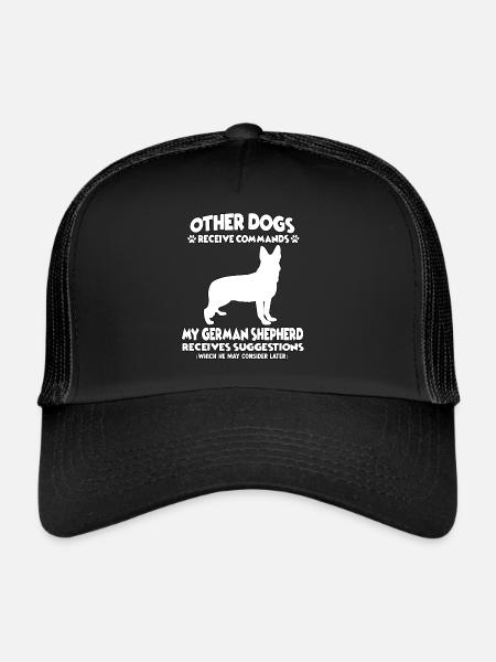 Drôle d’obéissance Chiens de berger allemand - Casquette trucker  - noir/noir - Devant